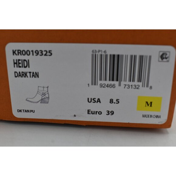 Korks by Kork Ease Womens Size 8.5 Heidi Block Heel Tan PU Zip Booties Boots - Picture 10 of 10